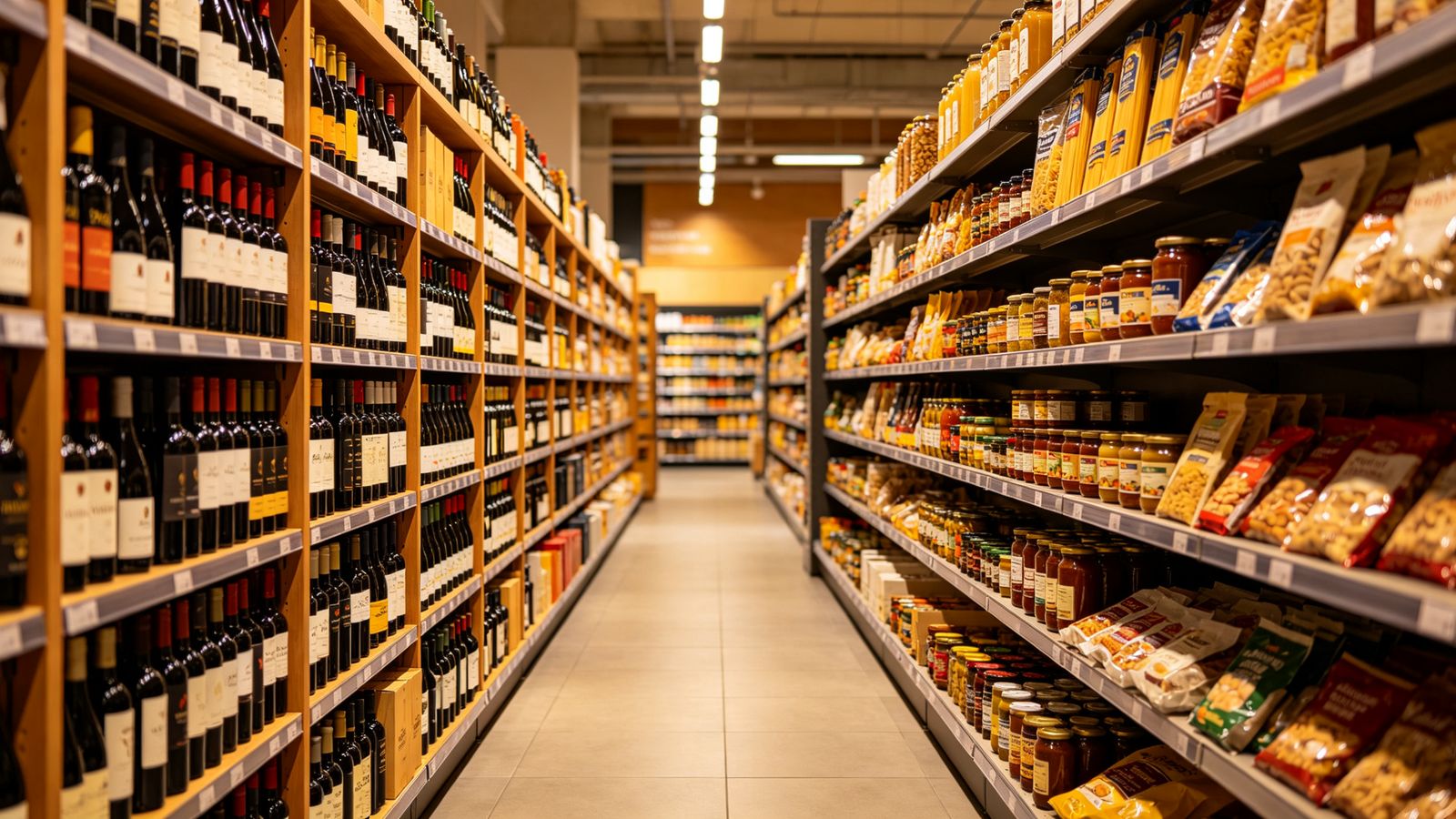 大型商超进口食品货架陈列